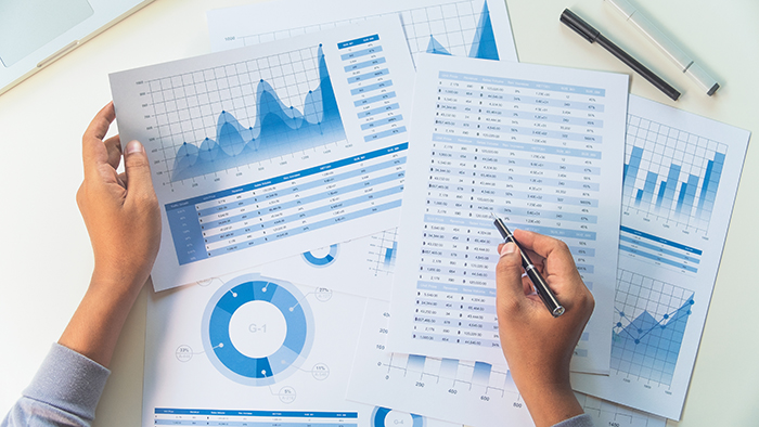 businessman working data document graph chart report marketing r