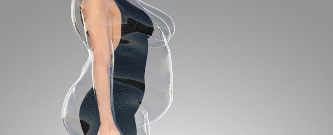 Woman's body with simulated weight loss.