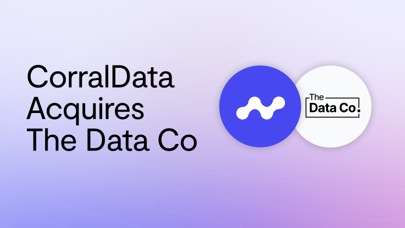 Logos of CorralData and The Data Co. Text reads "CorralData Acquires The Data Co"